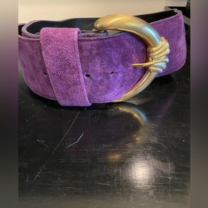 LEJON VINTAGE SUEDE WIDE BELT PURPLE Size-M